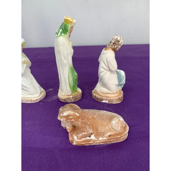 Vintage Chalk Wear Nativity Replacement lot set six pieces - Picture 8 of 12